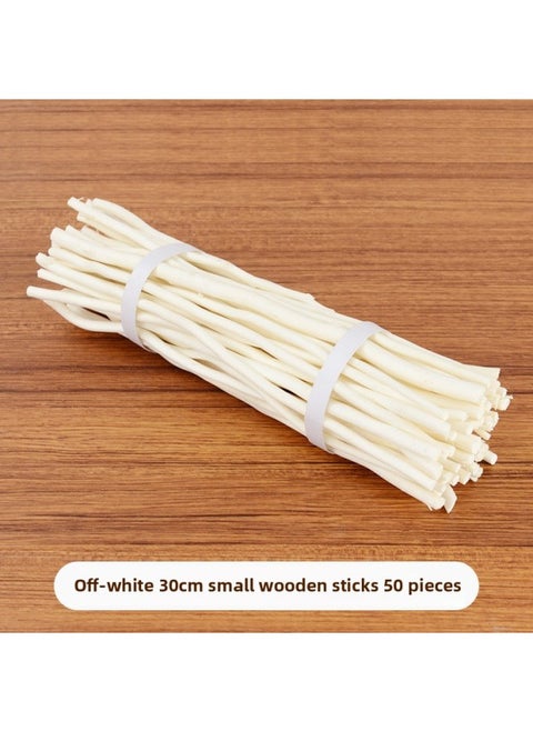 Branch Trunk Decoration Landscape Creative Diy Handmade Model Material Log Small Stick Round Wood Chip Solid Wood Photo Frame-Color:Rice White Sticks 50 High About 30cm