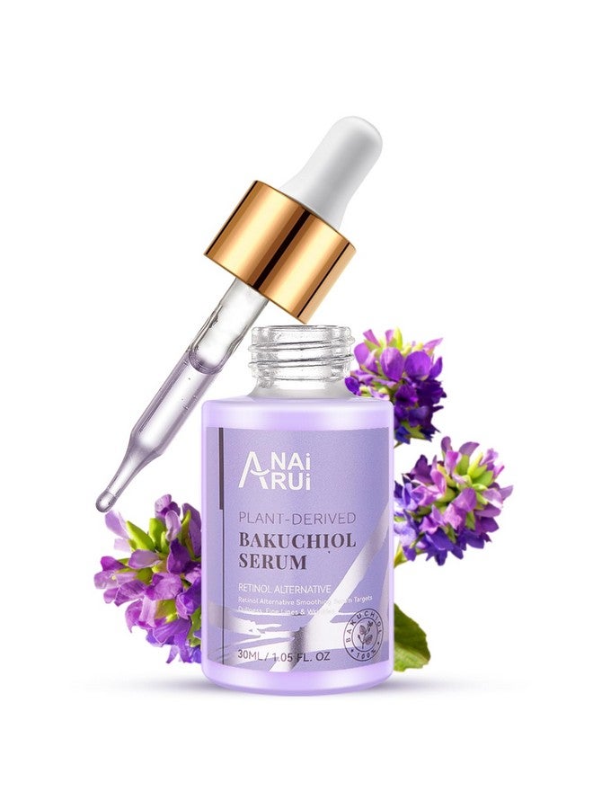 ANAI RUI Bakuchiol Face Serum For Face, Bakuchiol Retinol Alternative Serum,Smoothing Face Serum With Hyaluronic Acid & Peptide Sensitive Skin Serum, Anti Aging & Wrinkle Serum, 1Fl.Oz - Image 1
