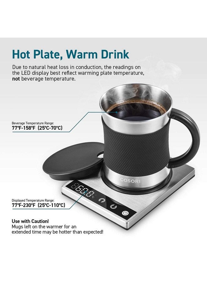 COSORI COSORI Coffee Mug Warmer & Mug Set for Desk, Cup Heater, Office & Christmas Gifts, 1°F Precise Temperature Control, Touch Tech & LCD Digital Display (77-194℉), 304 Stainless Steel, Silver/Black - Image 5