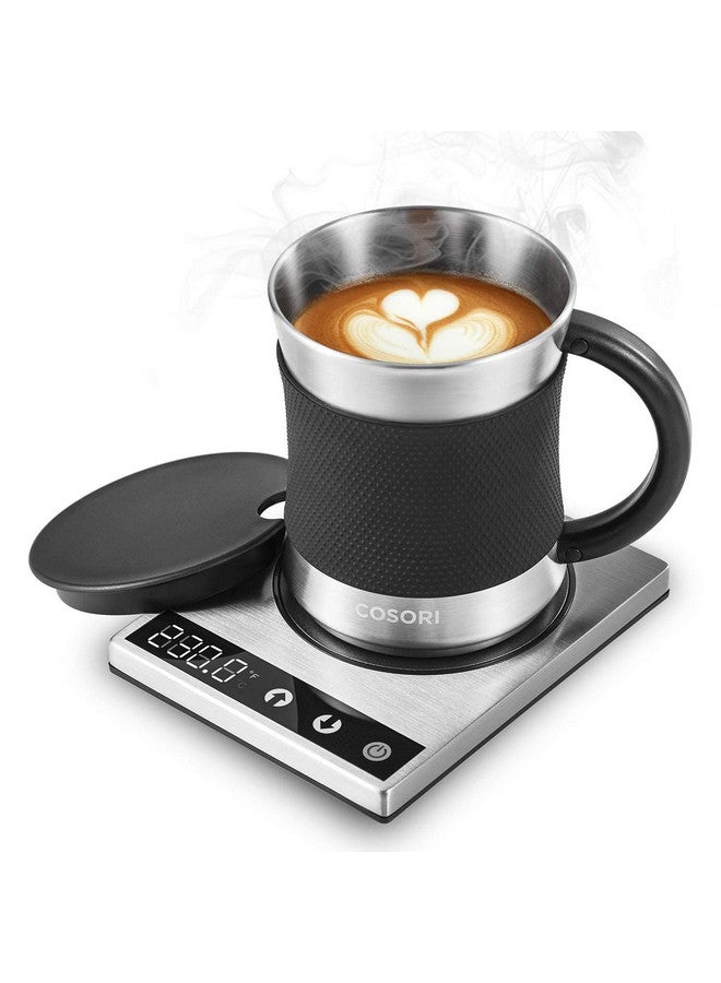 COSORI COSORI Coffee Mug Warmer & Mug Set for Desk, Cup Heater, Office & Christmas Gifts, 1°F Precise Temperature Control, Touch Tech & LCD Digital Display (77-194℉), 304 Stainless Steel, Silver/Black - Image 1