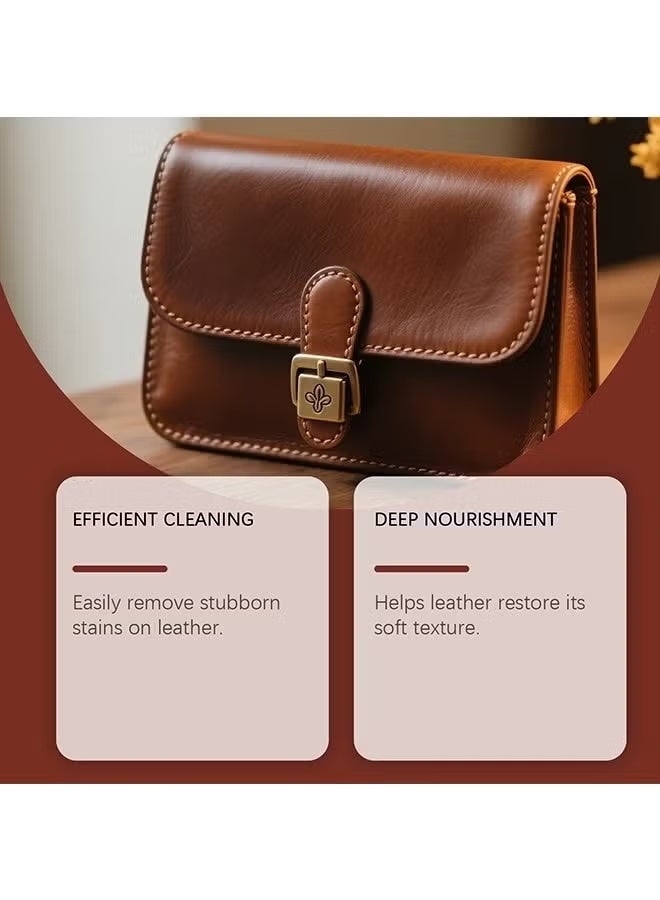 Homonth Leather Cleaning Care Set with Sponge Towel - 120ML Leather Cleaner and 120ML Leather Conditioner - Nourishing Care Shine Renovation Antifouling -Leather Furniture Cleaner for Leather Sofas Car Seats, All Leather Items - Furniture & Chair Restoration Kit - Image 3