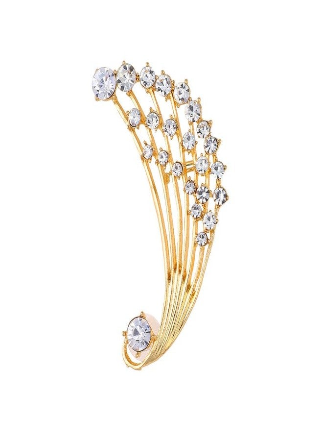 SOHI Women's Tiered Cuff Earring For Casual Wear | Metallic Gold Colour | Alloy Material | Push Back Closure | Gold-Plated Cuff Earrings | Earrings For Women and Girls - Image 1