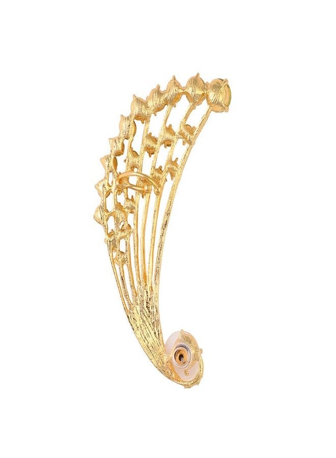 SOHI Women's Tiered Cuff Earring For Casual Wear | Metallic Gold Colour | Alloy Material | Push Back Closure | Gold-Plated Cuff Earrings | Earrings For Women and Girls - Image 5
