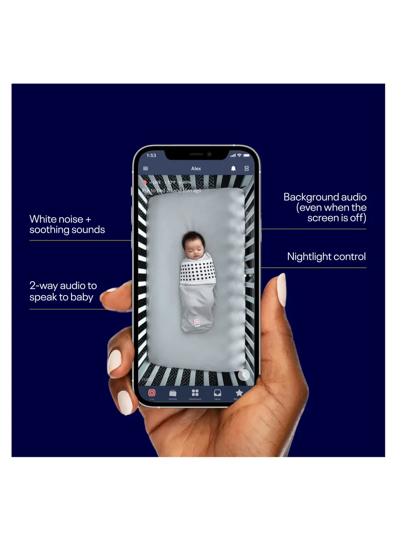 Nanit Pro Smart Baby Monitor And Wall Mount – Wi - Fi Hd Video Camera, Sleep Coach And Breathing Motion Tracker, 2 - Way Audio, Sound And Motion Alerts, Nightlight And Night Vision, Includes Breathing Band