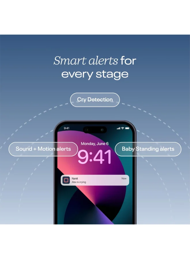 Nanit Pro Smart Baby Monitor And Wall Mount – Wi - Fi Hd Video Camera, Sleep Coach And Breathing Motion Tracker, 2 - Way Audio, Sound And Motion Alerts, Nightlight And Night Vision, Includes Breathing Band