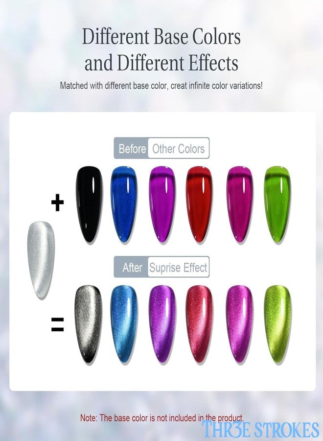 THR3E STROKES 9D Glitter Cat Eye Gel Magnetic Nail Polish Art Manicure DIY at Home Soak Off UV Gel 7.5ML (CE13, 7.5ML) - Image 5