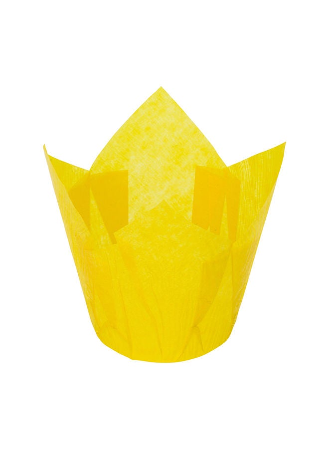 Restaurantware Panificio Premium 4 oz Yellow Paper Tulip Baking Cup: Paper Baking Cups Perfect for Muffins, Cupcakes or Mini Snacks - Greaseproof - Disposable and Recyclable - 200ct Box - Image 4