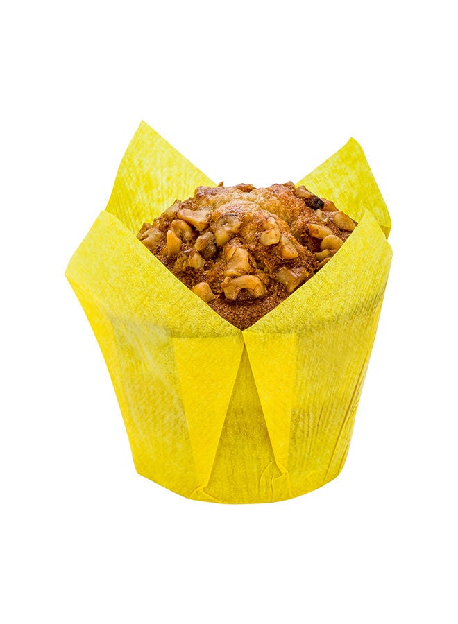 Restaurantware Panificio Premium 4 oz Yellow Paper Tulip Baking Cup: Paper Baking Cups Perfect for Muffins, Cupcakes or Mini Snacks - Greaseproof - Disposable and Recyclable - 200ct Box - Image 5