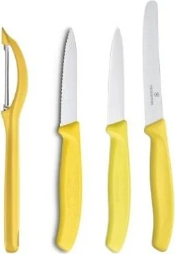Victorinox Swiss Classic 4-Piece Yellow Peeler and Knife Set