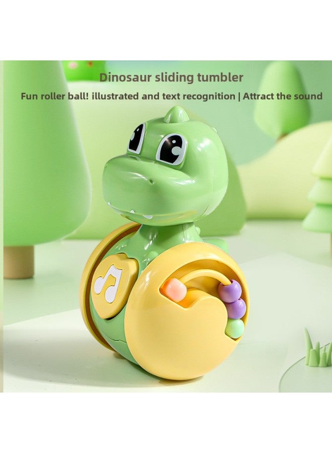 Sliding Deer Tumbler Baby 3-6-12 Months Baby Soothing Early Education Educational Toys For Children Aged 0-1-3-Color:Green Dinosaur Sliding Tumbler ]  - Image 1