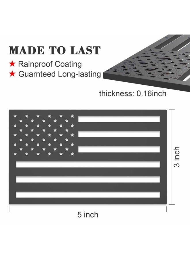 Hadwoer 2 Pack 3D American Flag Sticker, 4mm Thickness Acrylic Cut-Out USA Car Military Patriotic Emblem, Matte Black Bumper Stickers Decal for Car Truck SUV (One Left and One Right - Image 2