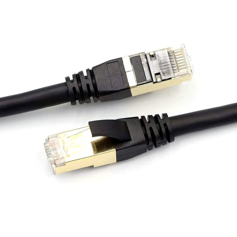 Cat8 Ethernet Cable High Speed Network Cable 40Gbps 2000Mhz/ Shielded Twisted Pair/ Gold Plated RJ45 Interface Black 5m - Image 4