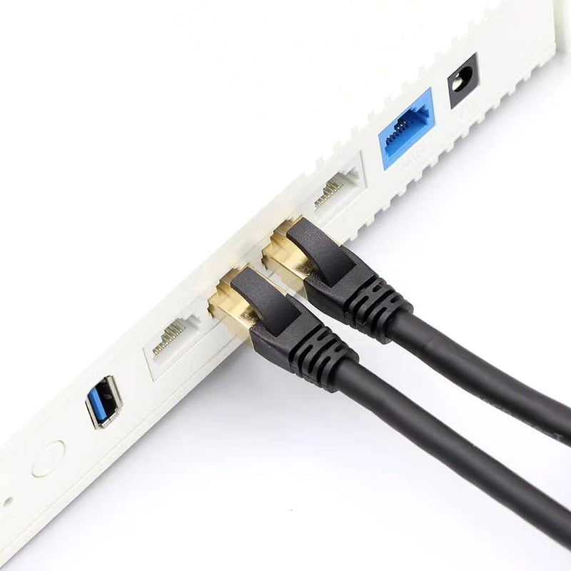 Cat8 Ethernet Cable High Speed Network Cable 40Gbps 2000Mhz/ Shielded Twisted Pair/ Gold Plated RJ45 Interface Black 5m - Image 2
