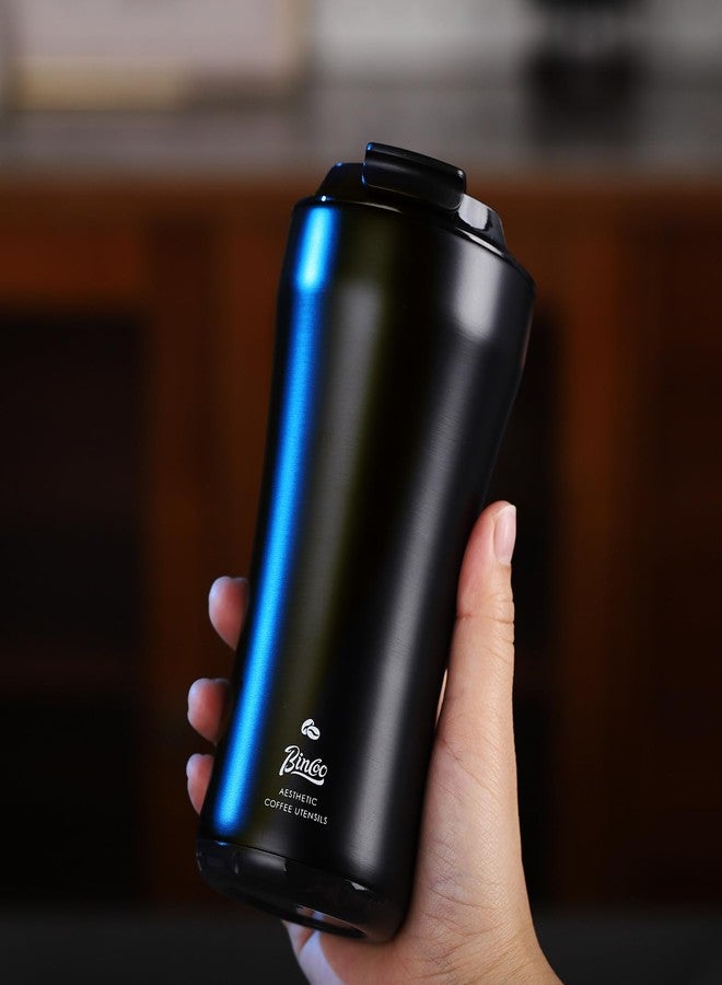 Bincoo 316 Stainless Steel Insulated Coffee Travel Mug 12.8oz,Leak-proof VacuumTravel Coffee Tea Tumbler Keeps Drinks Hot/Cold for 6 Hours,with Storage Compartment,Ideal for Office,Outdoors,Car - Image 4