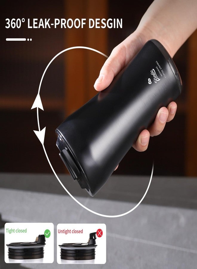 Bincoo 316 Stainless Steel Insulated Coffee Travel Mug 12.8oz,Leak-proof VacuumTravel Coffee Tea Tumbler Keeps Drinks Hot/Cold for 6 Hours,with Storage Compartment,Ideal for Office,Outdoors,Car - Image 2