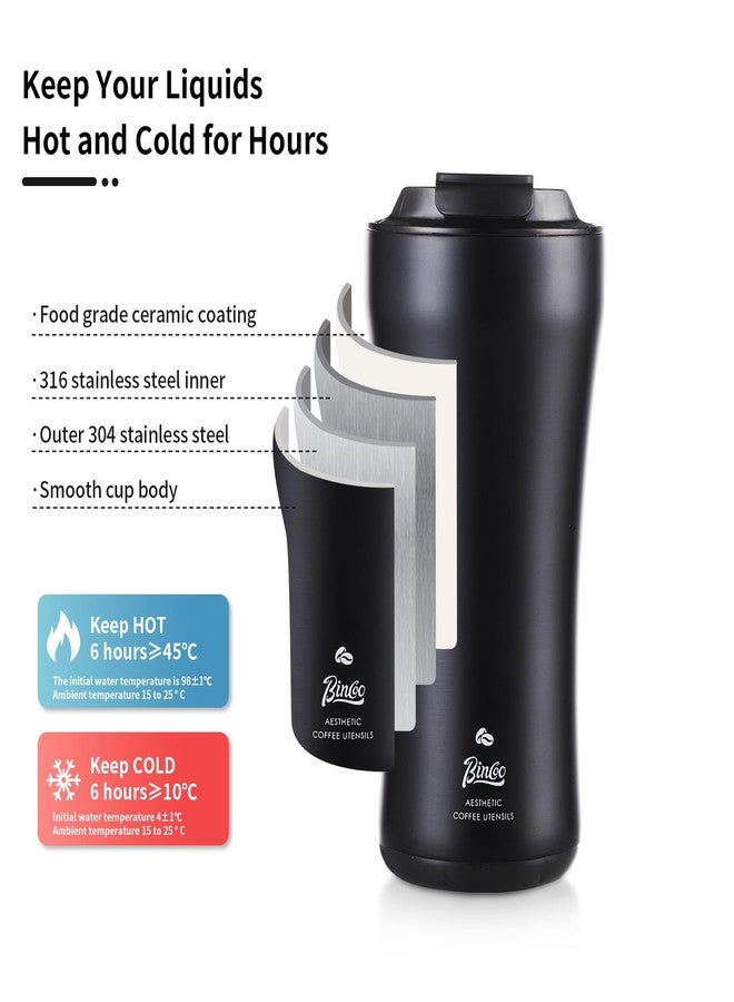 Bincoo 316 Stainless Steel Insulated Coffee Travel Mug 12.8oz,Leak-proof VacuumTravel Coffee Tea Tumbler Keeps Drinks Hot/Cold for 6 Hours,with Storage Compartment,Ideal for Office,Outdoors,Car - Image 5