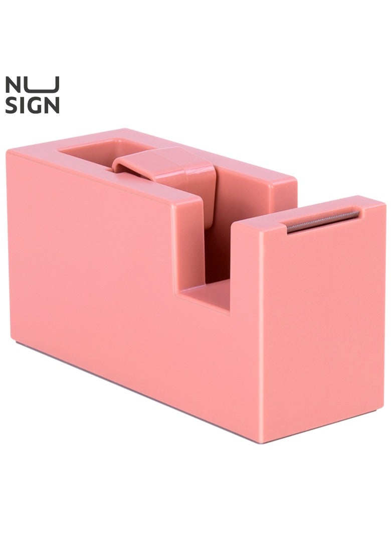 Deli Nusign ENS121 Modern Tape Dispenser - 18-60mm Width, 1Cr17 Cutter Head & Non-Slip Silicone Base, Pink - Image 1