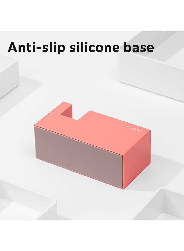 Deli Nusign ENS121 Modern Tape Dispenser - 18-60mm Width, 1Cr17 Cutter Head & Non-Slip Silicone Base, Pink - Image 5