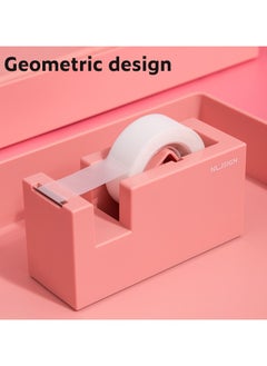 Deli Nusign ENS121 Modern Tape Dispenser - 18-60mm Width, 1Cr17 Blade & Non-Slip Silicone Base, Pink  - Image 3