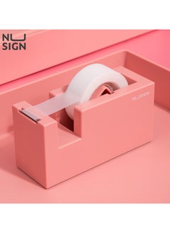 Deli Nusign ENS121 Modern Tape Dispenser - 18-60mm Width, 1Cr17 Blade & Non-Slip Silicone Base, Pink  - Image 2