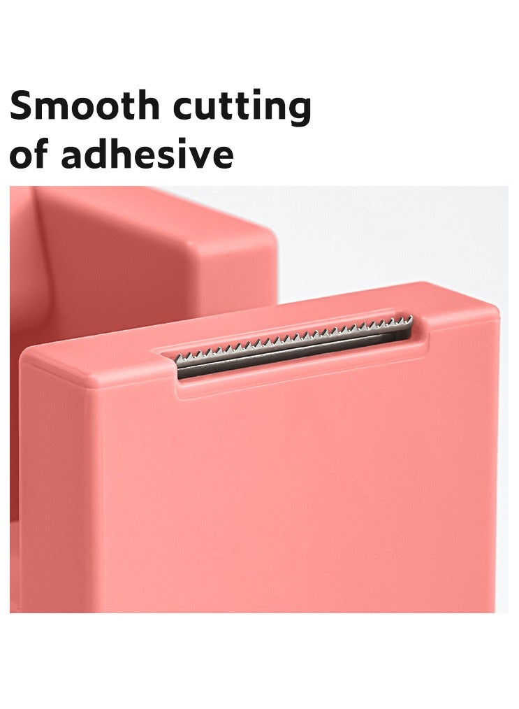 Deli Nusign ENS121 Modern Tape Dispenser - 18-60mm Width, 1Cr17 Cutter Head & Non-Slip Silicone Base, Pink - Image 4