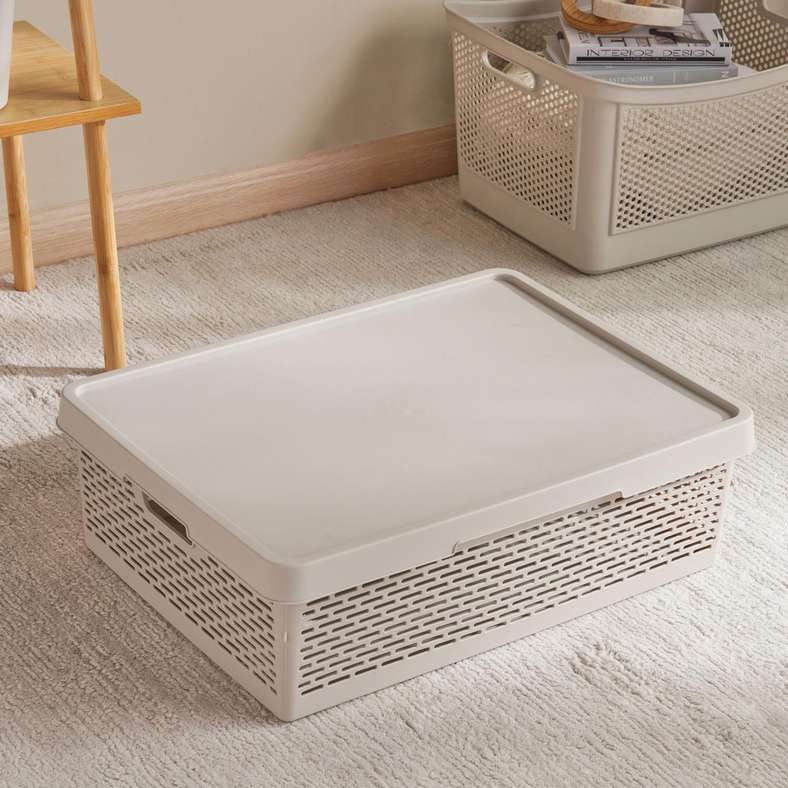 Pan Home Alpha Basket with lid 58X42X18CM-Beige