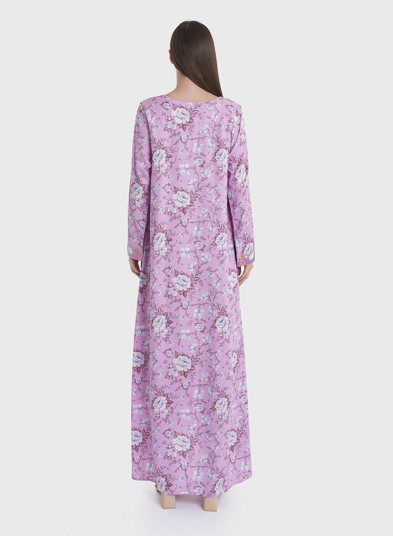 KASHKHA Rayon Floral Printed Jalabiya - Image 2