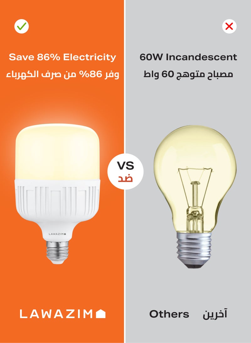 LAWAZIM 20W LED Bulb T100 E27 - 6 Pack 3000K Warm White - Jumbo Non-Dimmable Energy Saving 120W Equivalent T-Shape Bulb with 1700 Lumens and a Lifespan of 20,000 Hours - for Home and Commercial Use - Image 5