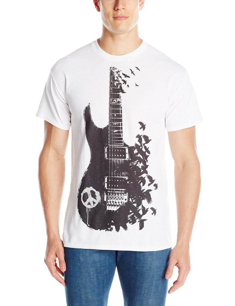 Liquid Blue Men's Crow Guitar T-Shirt, White, X-Large - Image 2