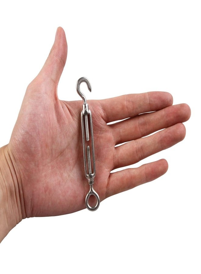 YanTone M4 Turnbuckle Hook and Eye 304 Stainless Steel Wire Rope Tensioner, 6Pcs - Image 2