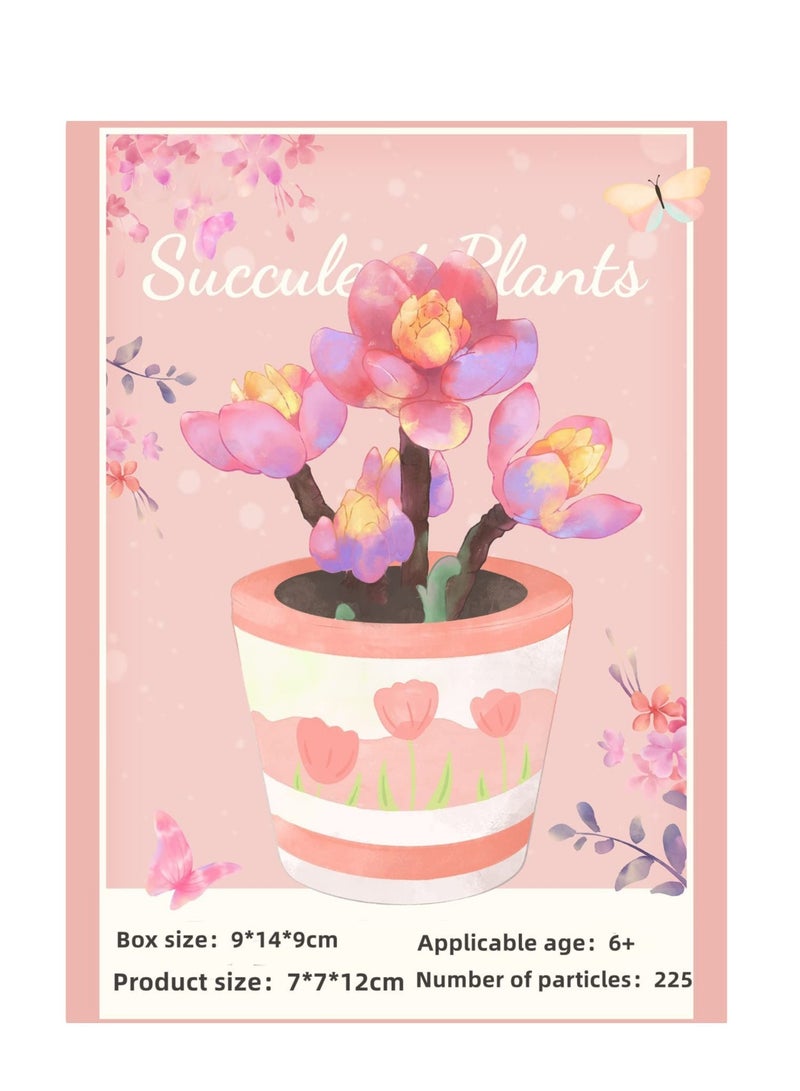 Zikra Mini Blocks 225PCS Succulent Plant Bonsai Building Set Office and Room Decor Succulents Flowers Model Building Toys Birthday Gift for Adult Boys Girls Woman - Image 5