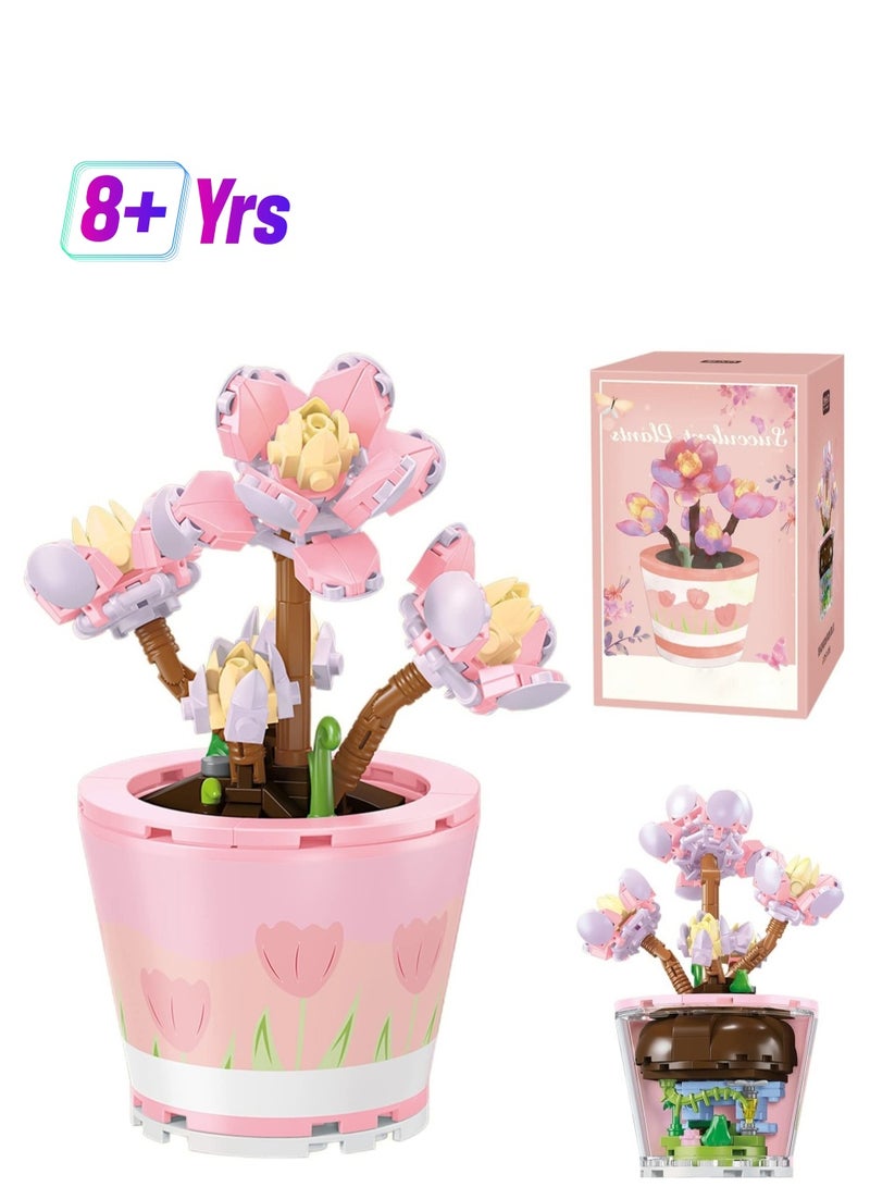 Zikra Mini Blocks 225PCS Succulent Plant Bonsai Building Set Office and Room Decor Succulents Flowers Model Building Toys Birthday Gift for Adult Boys Girls Woman - Image 1