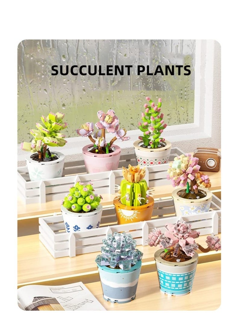 Zikra Mini Blocks 225PCS Succulent Plant Bonsai Building Set Office and Room Decor Succulents Flowers Model Building Toys Birthday Gift for Adult Boys Girls Woman - Image 2