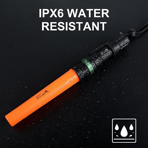 ULTRAFIRE 11-Inch Signal Traffic Wand LED Flashlight with Strobe Mode, Wrist Strap Lanyard, 250 Lumens, Orange Finish - Image 5