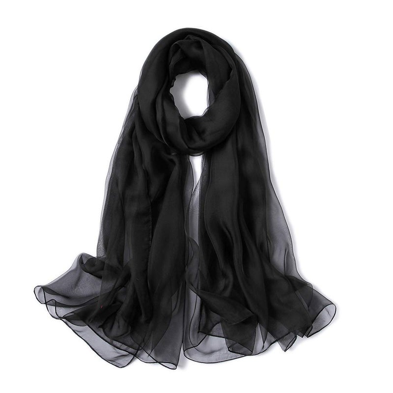 K-Elewon Solid Color Silk Feeling Scarf Fashion Scarves Wrap Long Lightweight Shawls for Women - Image 1
