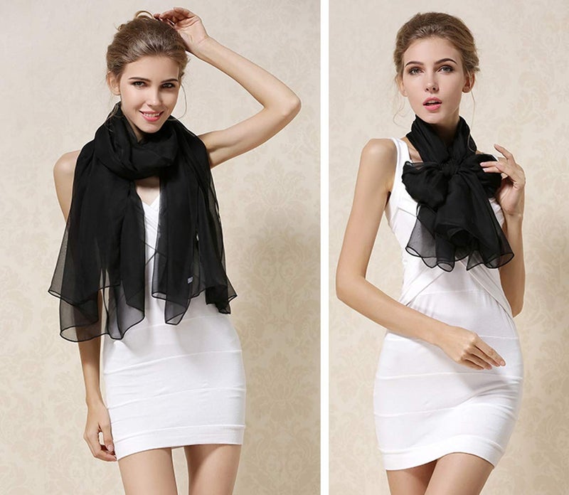 K-Elewon Solid Color Silk Feeling Scarf Fashion Scarves Wrap Long Lightweight Shawls for Women - Image 5