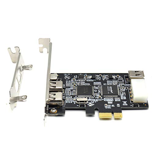Pardarsey Padarsey PCIe Firewire Card for Windows 10, IEEE 1394 PCI Express Controller 4 Ports(3 x 6 Pin and 1 x 4 Pin), 1394a Firewire 800 Adapter for Windows 7/8/Mac OS with Low Profile Bracket and Cable - Image 3