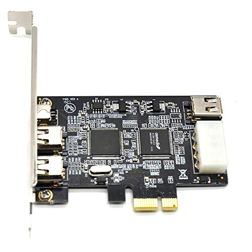 Pardarsey Padarsey PCIe Firewire Card for Windows 10, IEEE 1394 PCI Express Controller 4 Ports(3 x 6 Pin and 1 x 4 Pin), 1394a Firewire 800 Adapter for Windows 7/8/Mac OS with Low Profile Bracket and Cable - Image 4