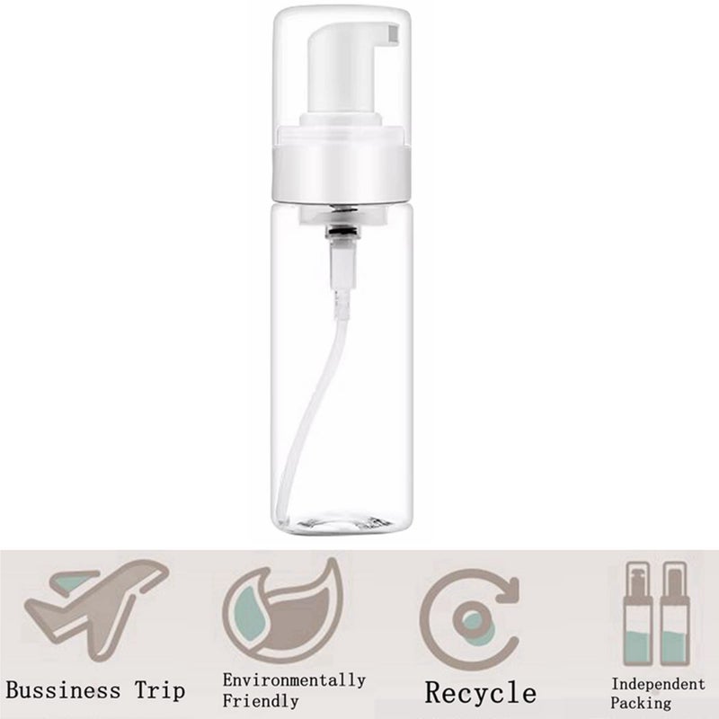 new star tattoo Foam Bottle Dispenser,2pcs 200ml/7OZ Foaming Pump Bottle Foam Soap Bottle Dispenser Transparent Empty Spray Bottles Foaming Hand Soap Dispenser Bottles Refillable Soap Dispenser - Image 4