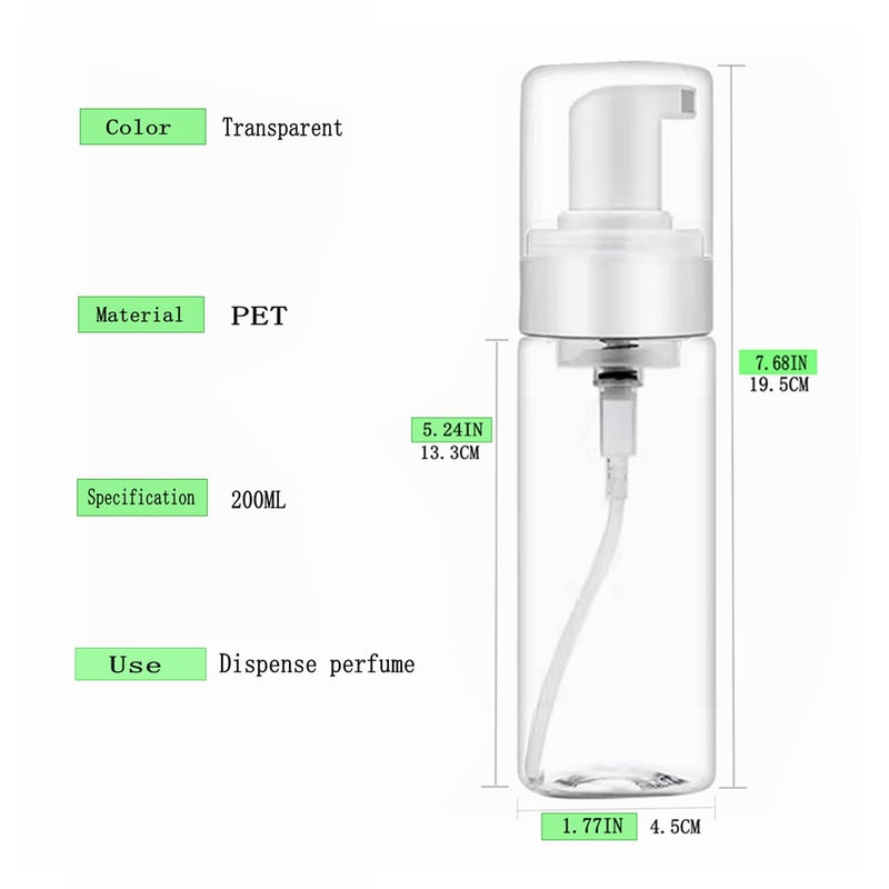 new star tattoo Foam Bottle Dispenser,2pcs 200ml/7OZ Foaming Pump Bottle Foam Soap Bottle Dispenser Transparent Empty Spray Bottles Foaming Hand Soap Dispenser Bottles Refillable Soap Dispenser - Image 2