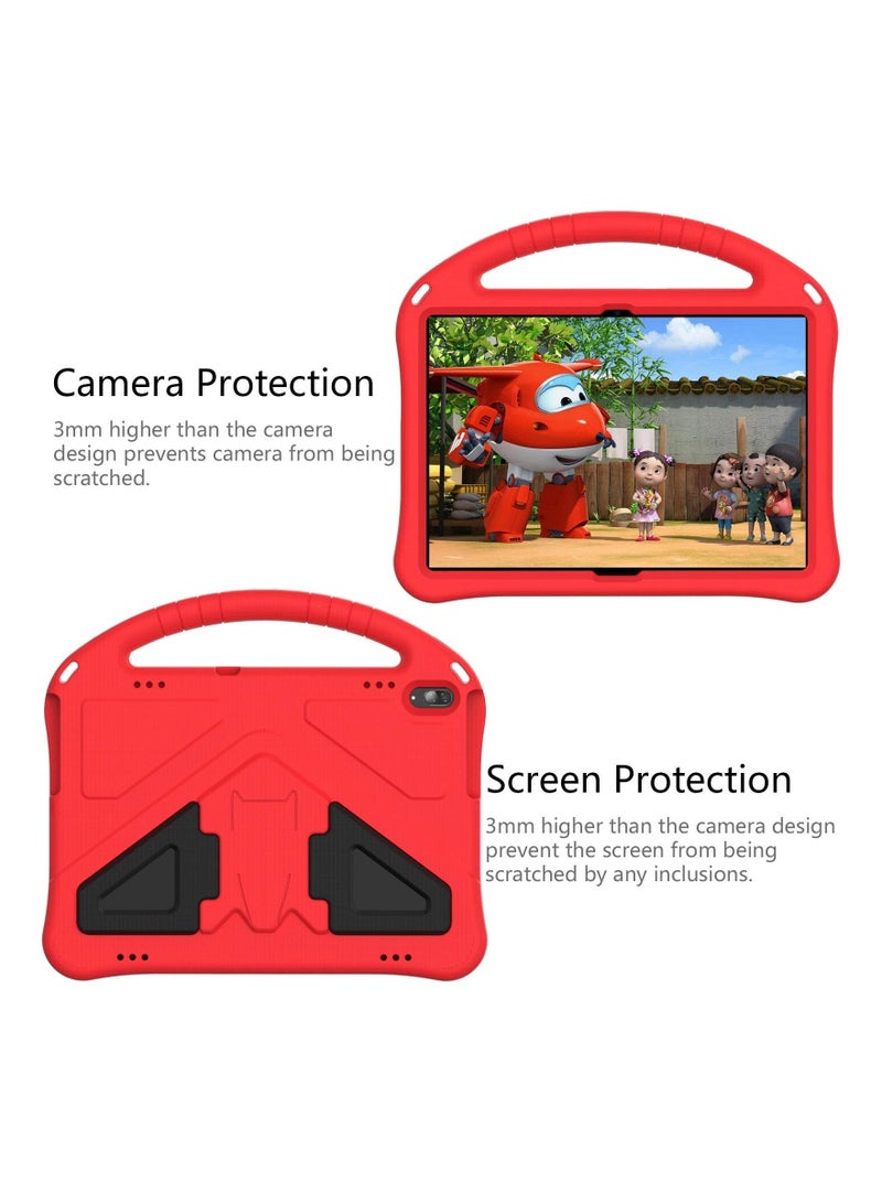 كابتن تيك Tablet Case for Lenovo Tab M10 HD TB X505F X505L for Kids Durable Lightweight EVA Shockproof Protective Handle Stand Cover for Lenovo Tab M10 10.1" All Inclusive Anti Drop Bracket Case Red - Image 4