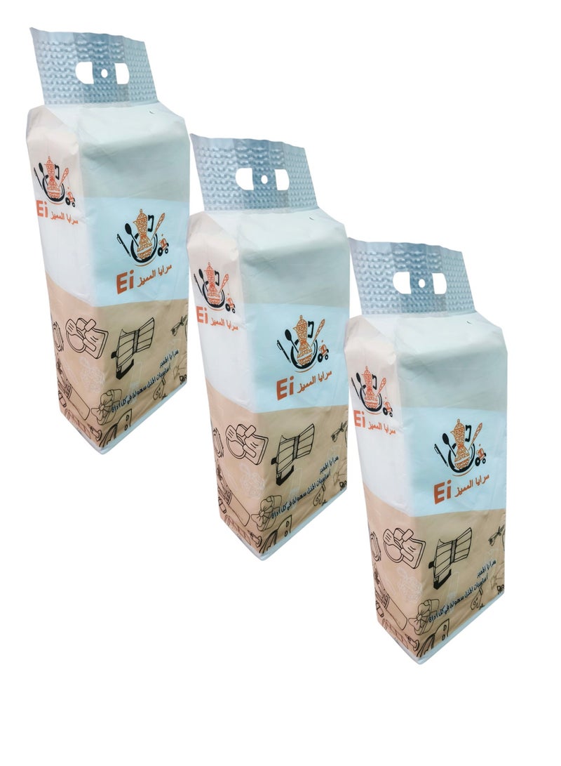 EI 3 عبوات من مناديل معلقة على الحائط مكونة من 4 طبقات تحتوي كل عبوة على 1200 منديل ورقي - Image 1