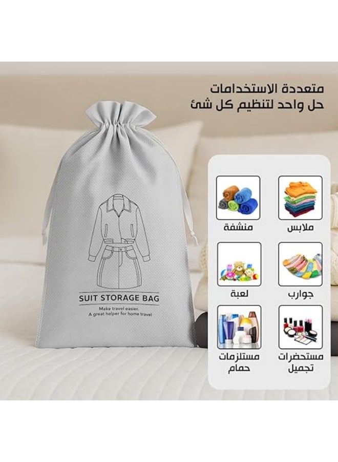 Clothes Storage Bag with Drawstring | Portable Garment Organizer for Suits, Jackets & Dresses | Foldable, Dustproof & Breathable for Home & Travel - Image 2