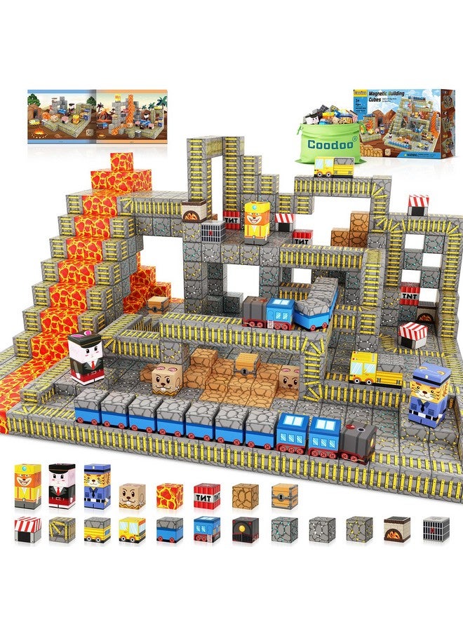 Coodoo Magnetic Blocks - Build Mine Magnet World Mine Train Track Set, Magnetic Building Blocks Toddler Toys Stem Sensory Outdoor Toys For 3+ Year Old Boys & Girls, Kids Toys For Ages 4-6 6-8 5-7 - Image 1