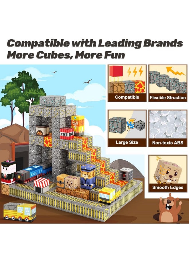 Coodoo Magnetic Blocks - Build Mine Magnet World Mine Train Track Set, Magnetic Building Blocks Toddler Toys Stem Sensory Outdoor Toys For 3+ Year Old Boys & Girls, Kids Toys For Ages 4-6 6-8 5-7 - Image 5