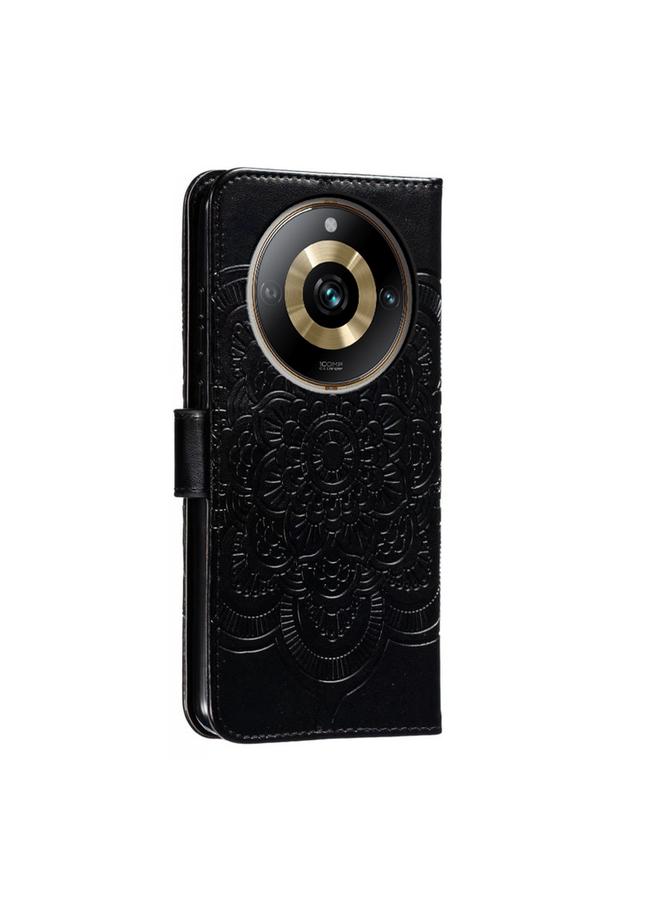 S-TOP Case For Realme 11 Pro Sun Mandala Embossing Pattern Phone Leather Case - Image 3