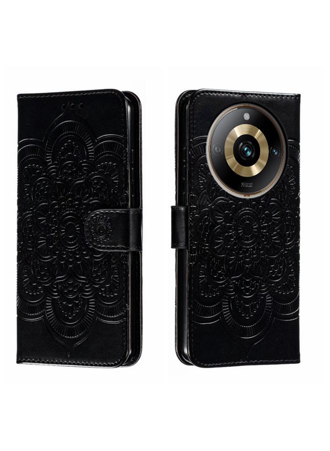 S-TOP Case For Realme 11 Pro Sun Mandala Embossing Pattern Phone Leather Case - Image 1