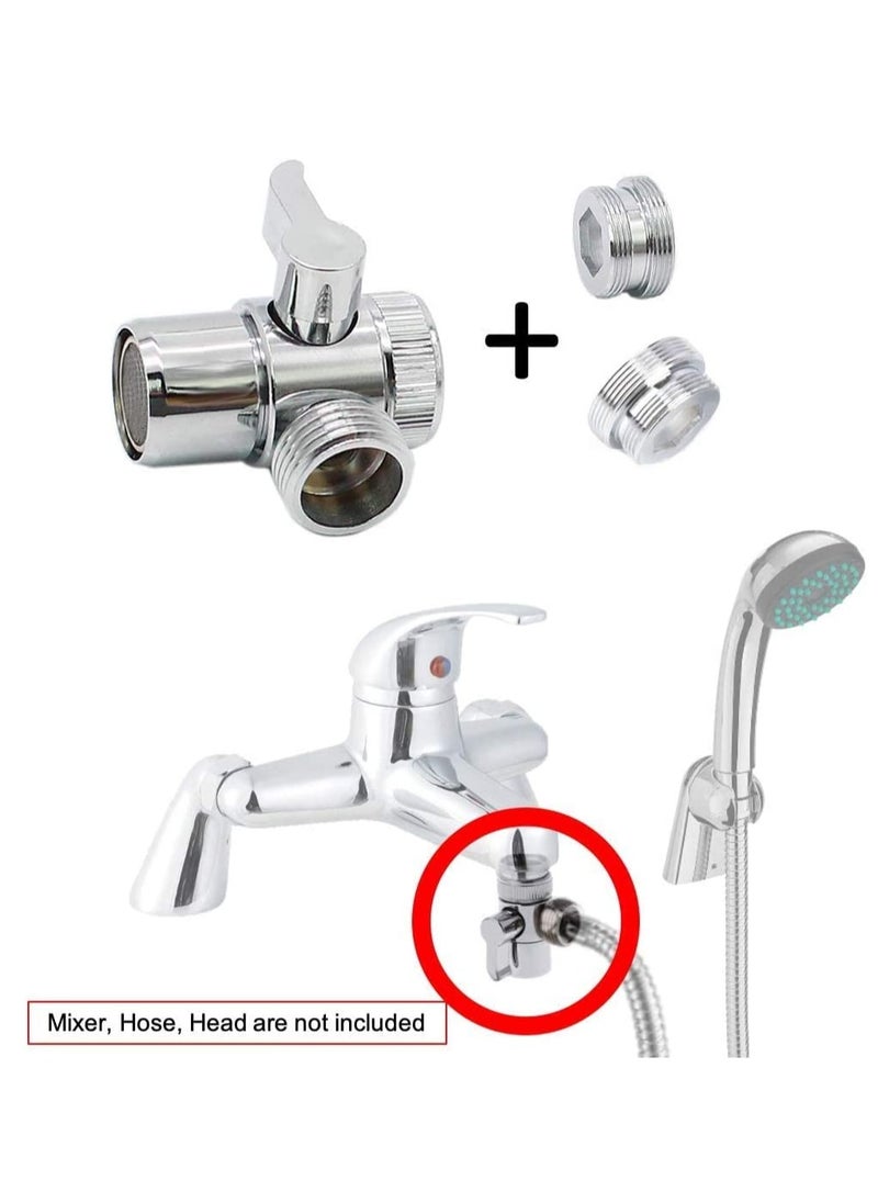 Shower Attachment for Bath Taps Diverter Valve Attachment Add to Filler  28mm 24mm Diverter, Bidet Chrome M22 X M24/M28