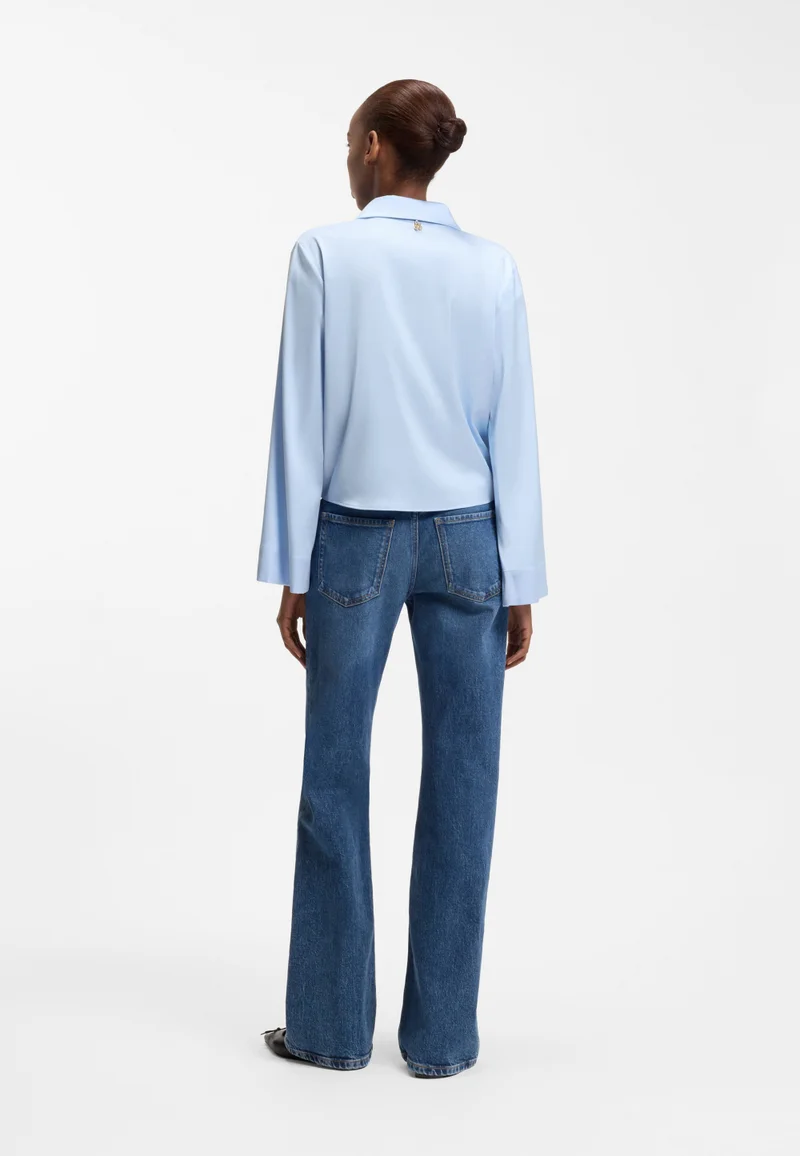 هوجو Relaxed-fit blouse in stretch satin with tie detail