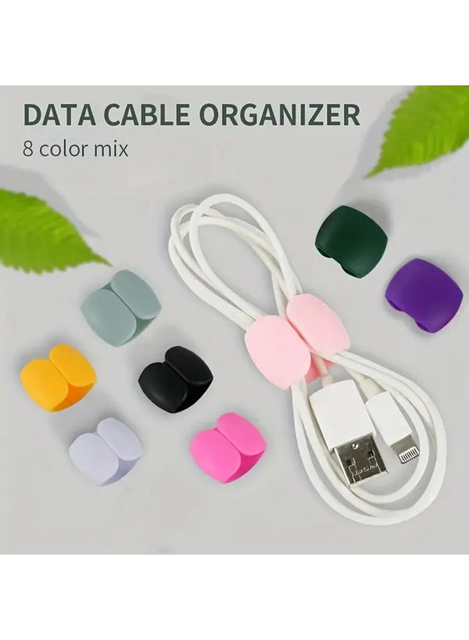5 Pcs White Multifunctional Cable Clips for Charging Earphones Desk - Image 1